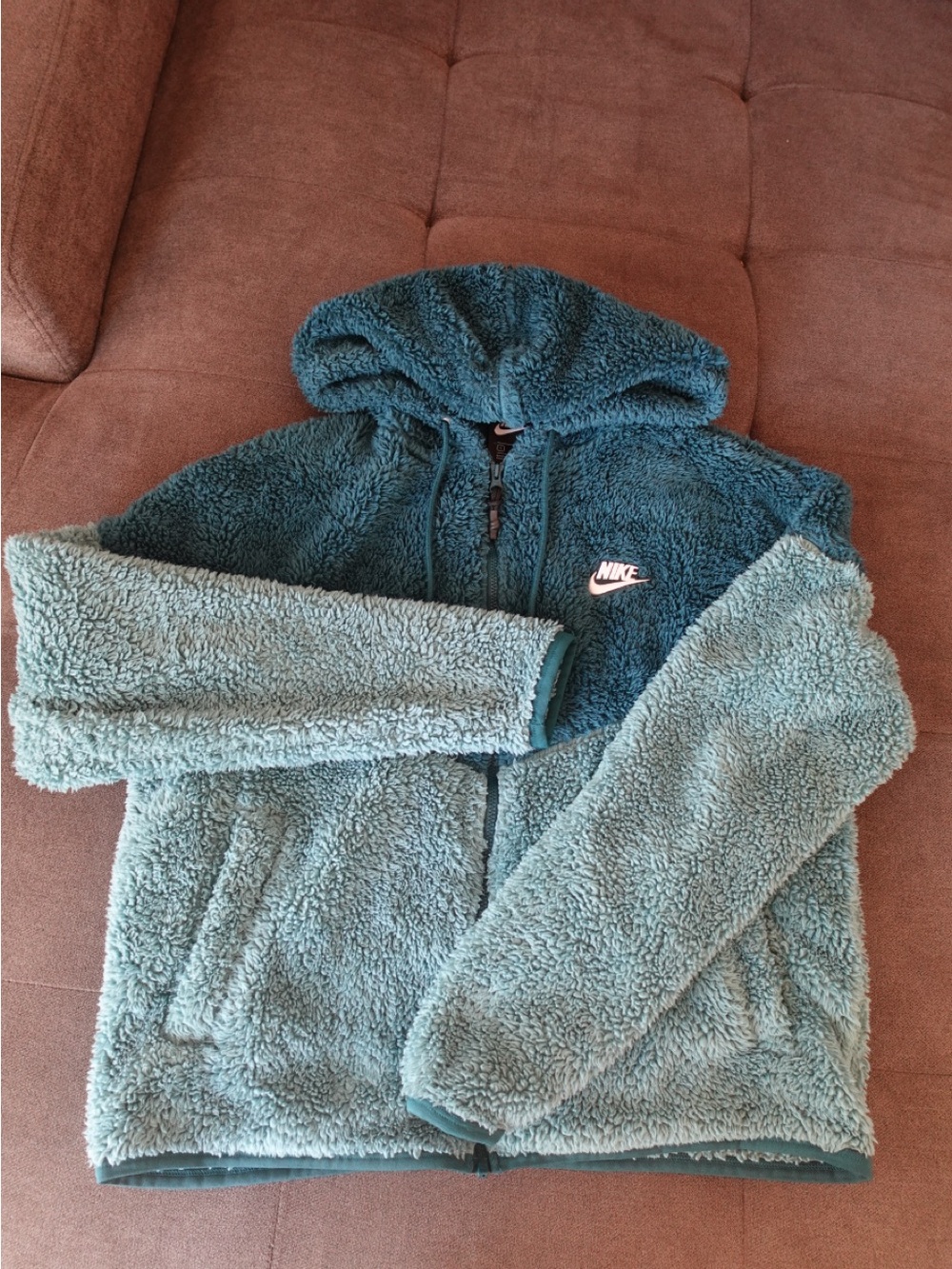 Nike Teal Two-Tone Sherpa Zip Hoodie